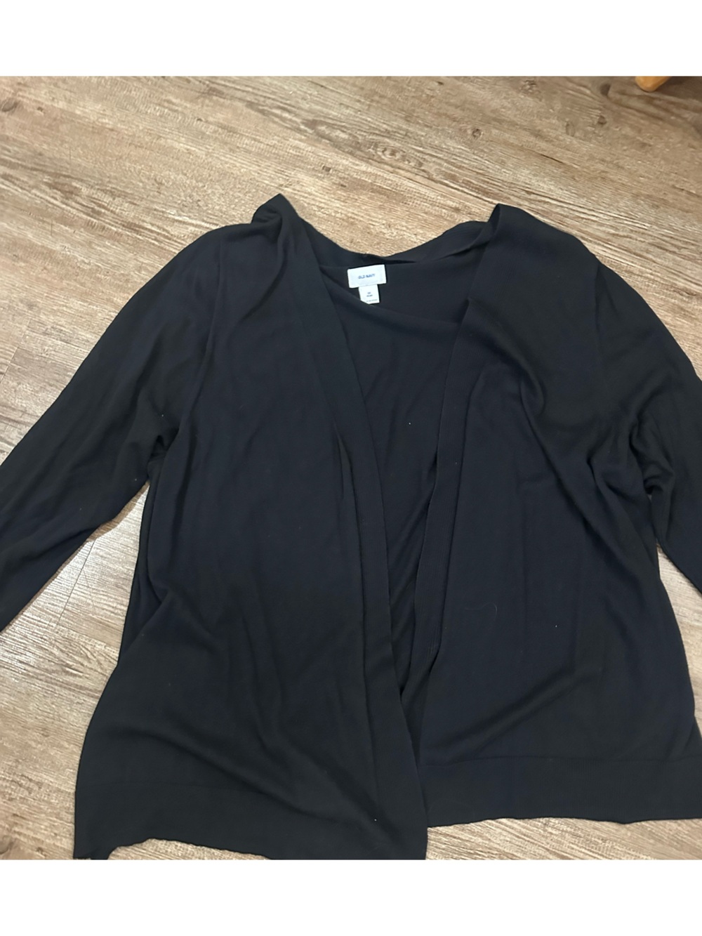 Black Open-Front Lightweight Sweater